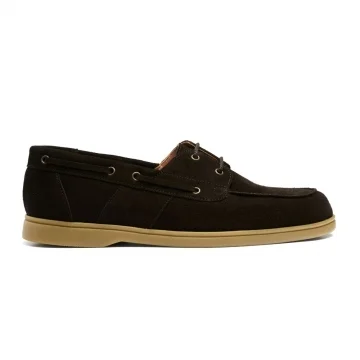 Compass Boat Shoe in Dark Brown Suede