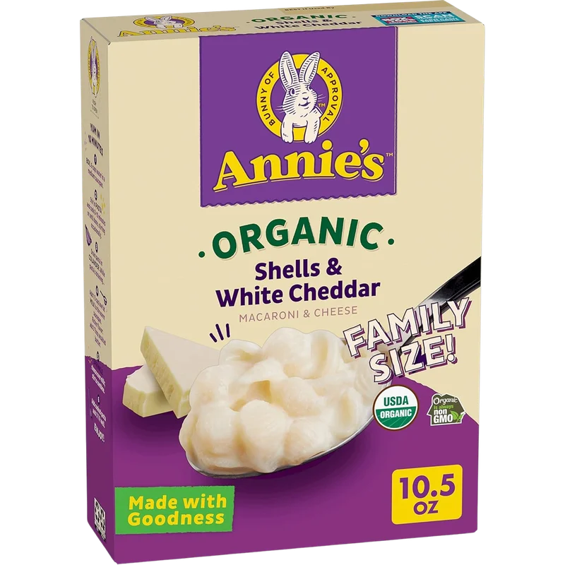 <span style="font-weight: 700; font-style: normal; text-decoration: none; font-family: Vulf_Sans-Medium, Helvetica Neue, Arial, sans-serif; font-size: 16px; line-height: 20px">Annie's Homegrown</span><span style="font-style: normal; text-decoration: none; font-family: Vulf_Sans-Medium, Helvetica Neue, Arial, sans-serif; font-size: 16px; line-height: 20px"> Shell White Cheddar Family Mac &amp; Cheese</span>