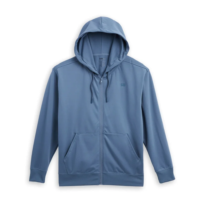 Image of Cozy Luxe Full Zip Hoodie - Blue Haze