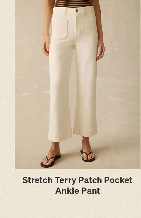 Stretch Terry Patch Pocket Ankle Pant
