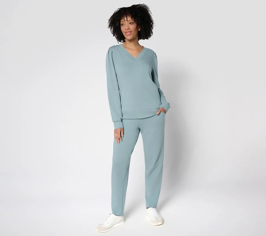 AnyBody Cozy Knit French Terry Top & Pants Set