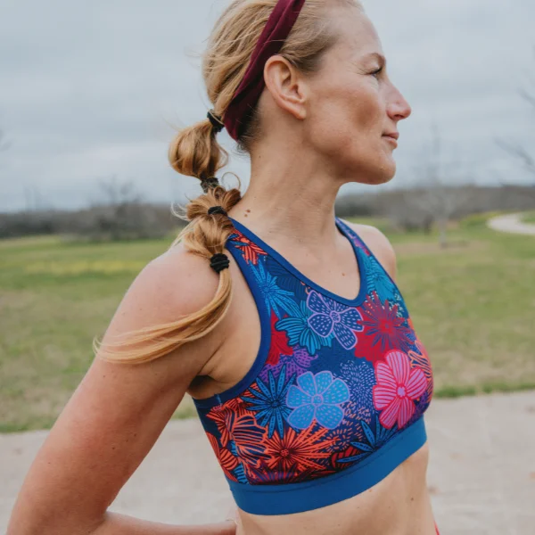 Woman wearing a rabbit sports bra