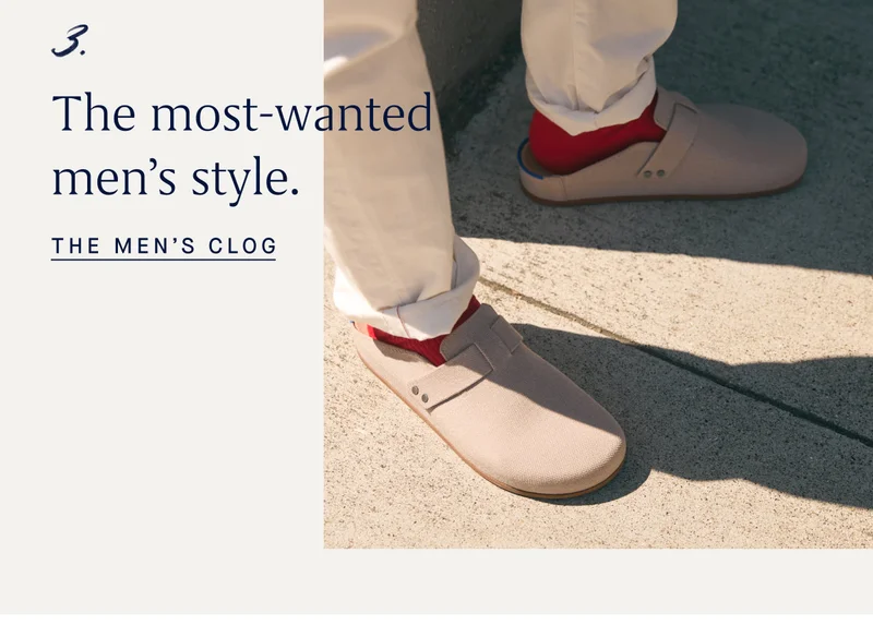 3. The most-wanted men’s style. THE MEN’S CLOG