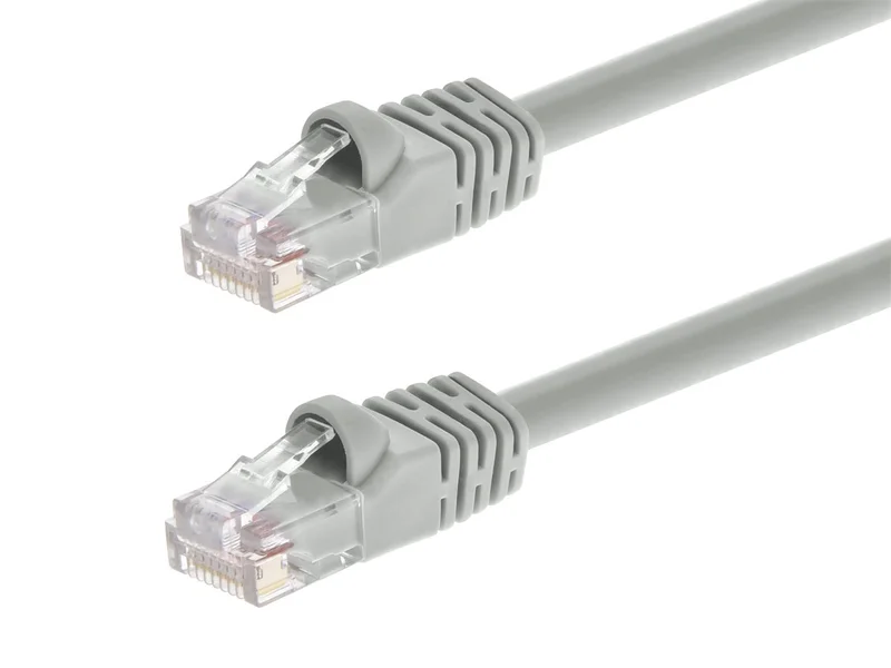 Cat6 14ft Gray Ethernet Patch Cable, UTP, 24AWG, 550MHz, Pure Bare Copper, Snagless RJ45, Fullboot