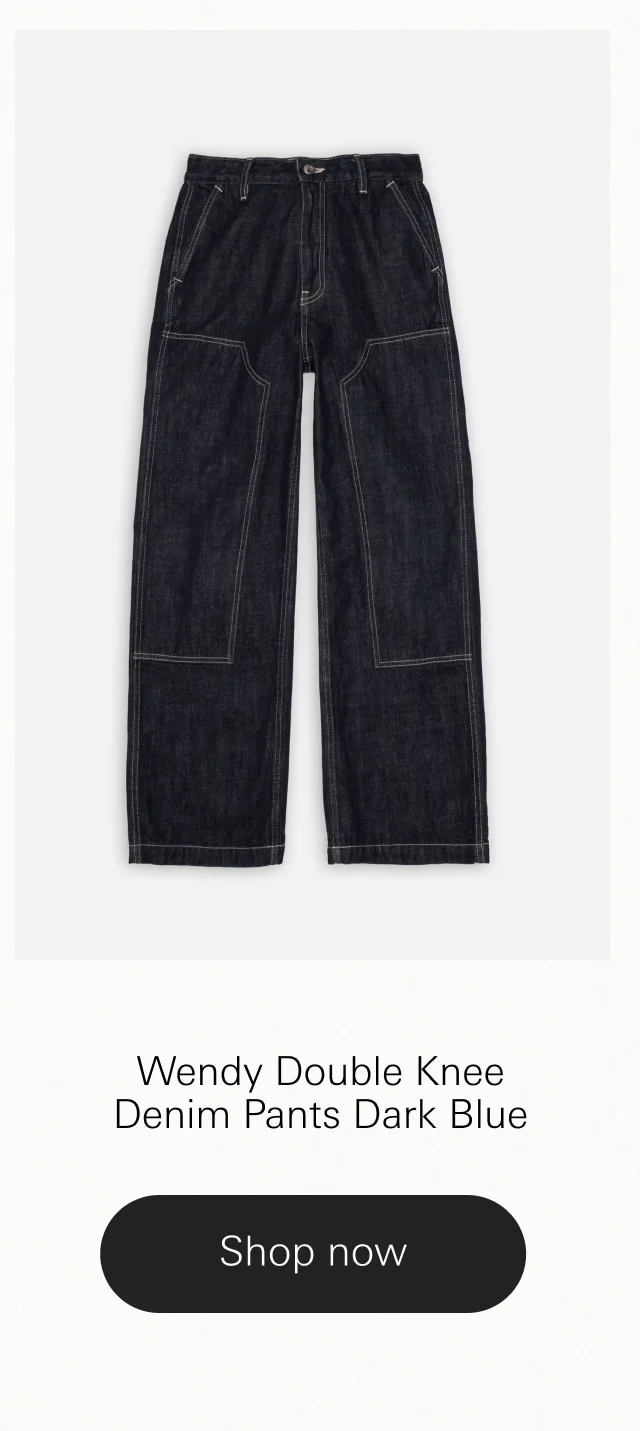 Wendy Double Knee Denim Pants Dark Blue