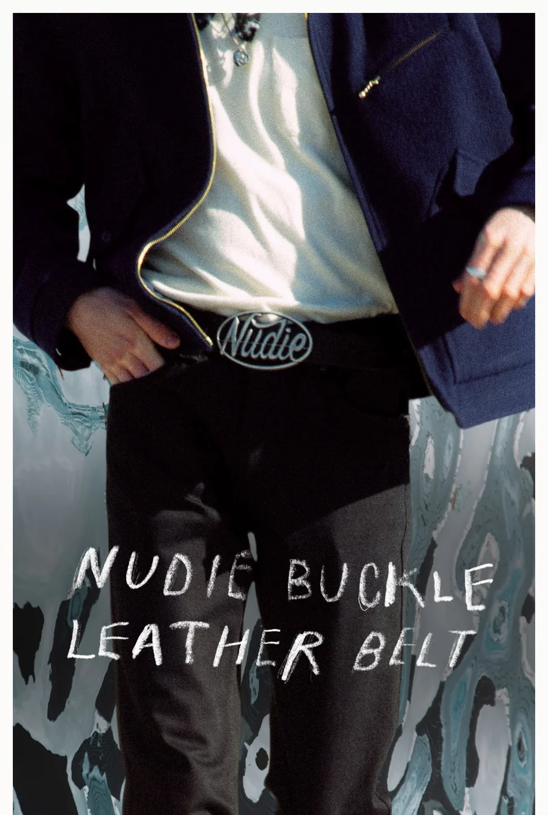 Nudie Buckle Leather Belt Black