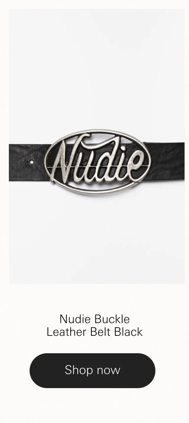 Nudie Buckle Leather Belt Black