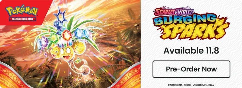 Pokemon Surging Sparks - Get 2 Cards Free With Purchase. Available 11.8 | Pre-Order Now