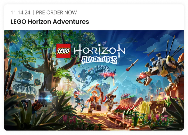 11.14.24 | PRE-ORDER NOW - LEGO HORIZON ADVENTURES