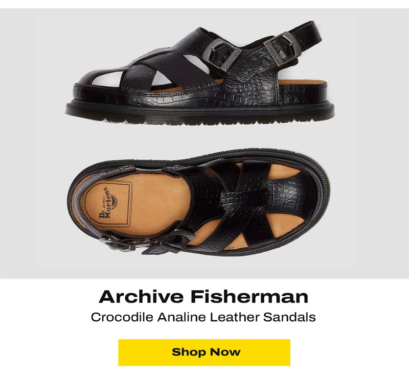 Archive Fisherman Crocodile Analine Leather Sandals