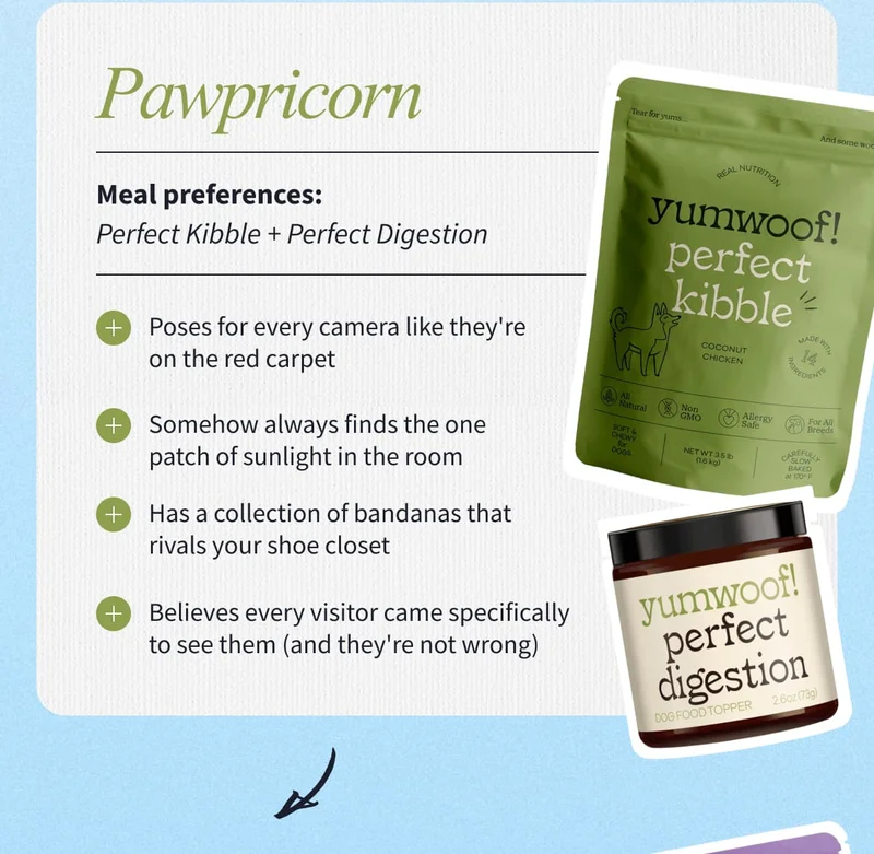 Pawpricorn | Meal preferences: Perfect Kibble + Perfect Digestion