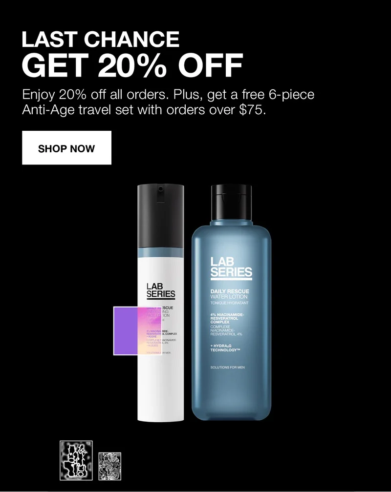 LAST CHANCE GET 20% OFF | Enjoy 20% off all orders. Plus, get a free 6-piece Anti-Age travel set with orders over $75. | SHOP NOW