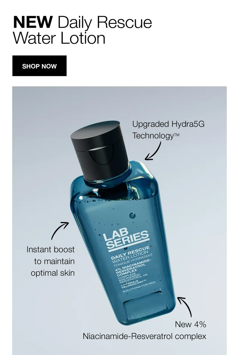 NEW Daily Rescue Water Lotion | SHOP NOW | Upgraded Hydra5G Technology™ | Instant boost to maintain optimal skin | New 4% Niacinamide-Resveratrol complex