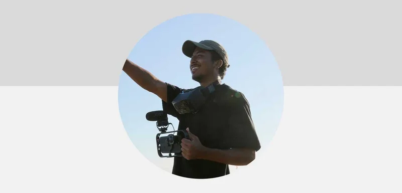 Image of filmmaker gesturing