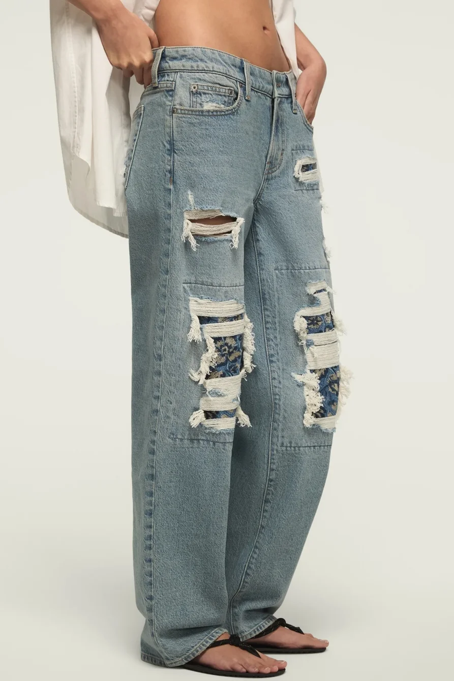 Image of Lucky Brand Lucky Legend Baggy - Women's Jeans Denim Pants in Skipping Flowers Wash
