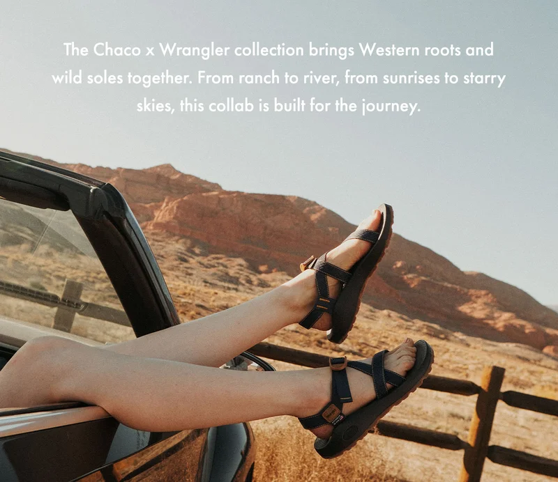 The Chaco x Wrangler collection brings Western roots and wild soles together. From ranch to river, from sunrises to starry skies, this collab is built for the journey.