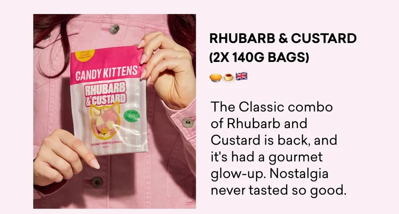 The Classic combo of Rhubarb and Custard is back, and it's had a gourmet glow-up. Nostalgia never tasted so good.