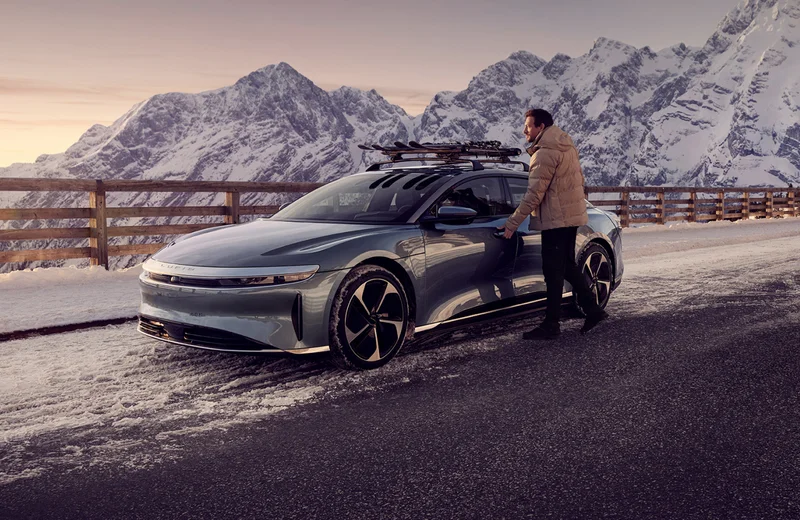 Lucid Air in snow