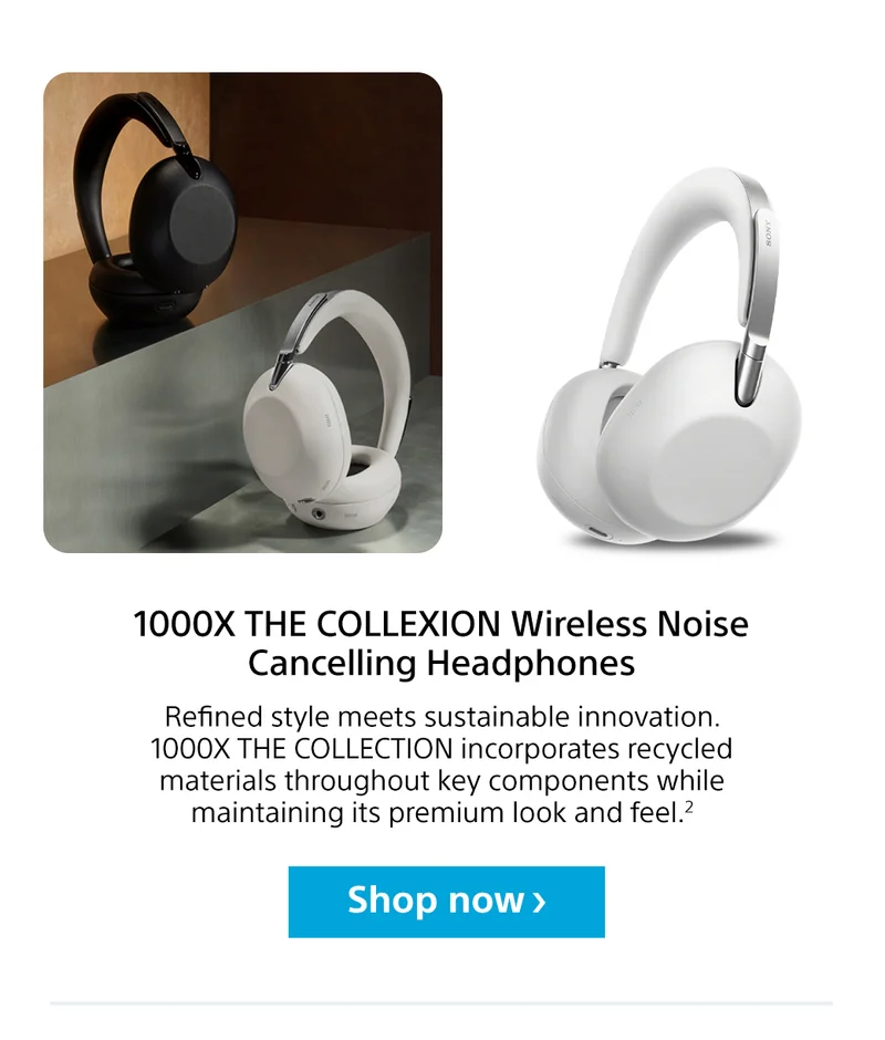 1000X THE Collexion Wireless Noise Cancelling Headphones | Refined style meets sustainable innovation. 1000X The Collection incorporates recycled materials throughout key components while maintaining its premium look and feel.2 Shop now