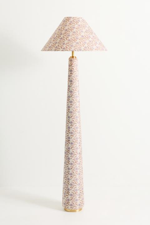 Lulu Printed Fabric Upholstered Empire Floor Lamp