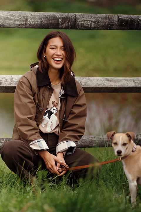 Barbour Myra Waxed Cotton Duffle Coat