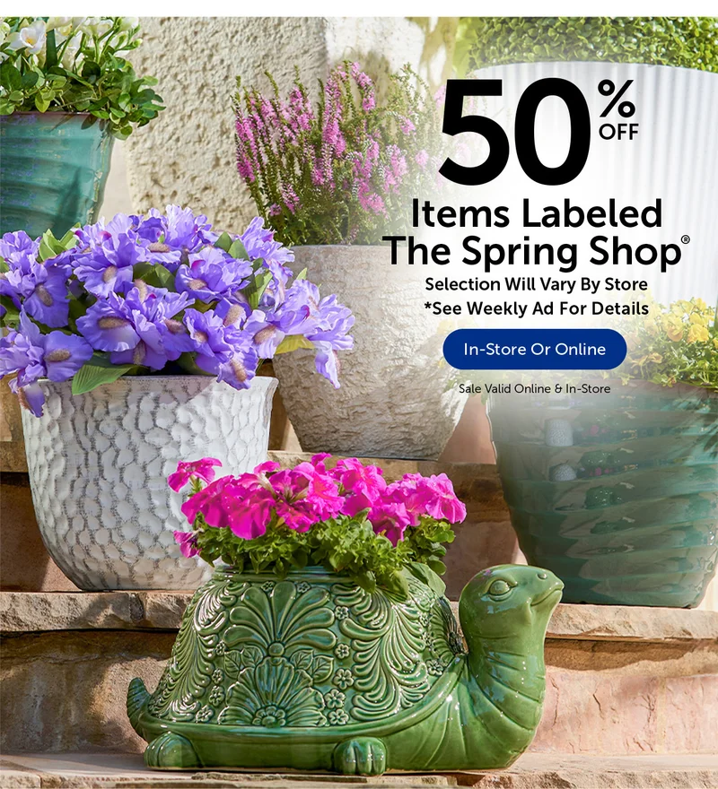 50% Off Items Labeled The Spring Shop® - Selection Will Vary By Store