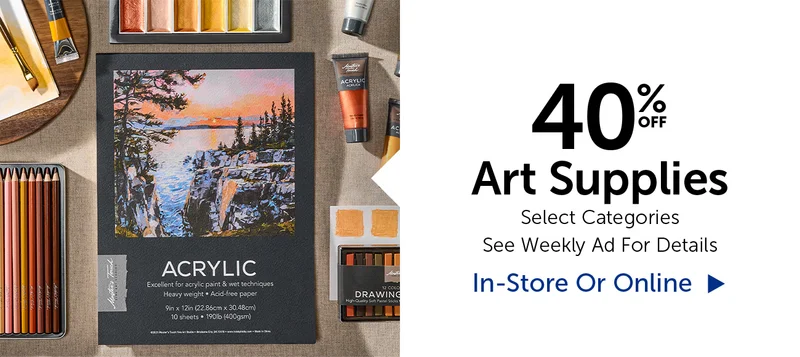 40% Off Art Supplies - Select Categories