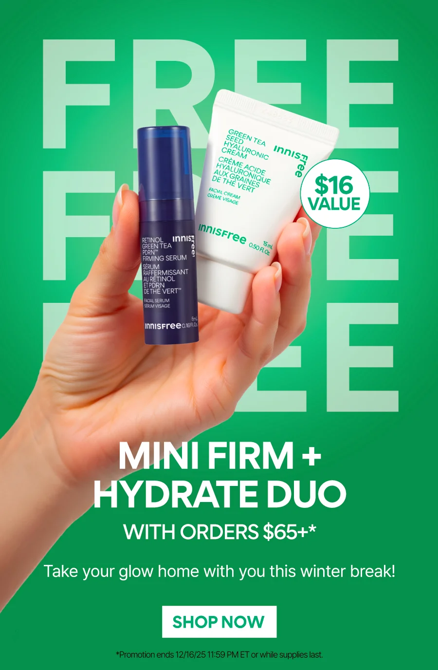 FREE MINI FIRM + HYDRATE DUO WITH ORDERS $65+