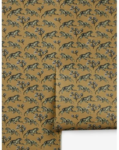 Tiger Grasscloth Wallpaper by Sarah Sherman Samuel - Goldenrod