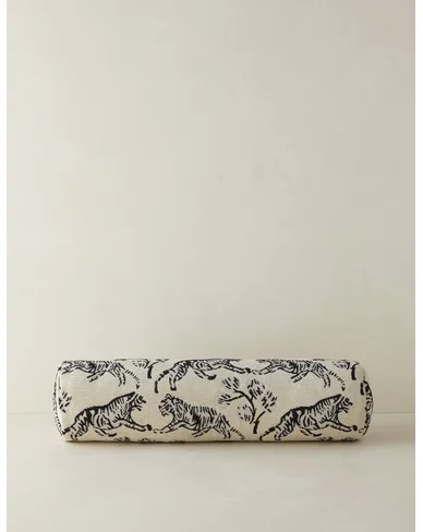 Tiger Jacquard Bolster Pillow by Sarah Sherman Samuel - Ivory