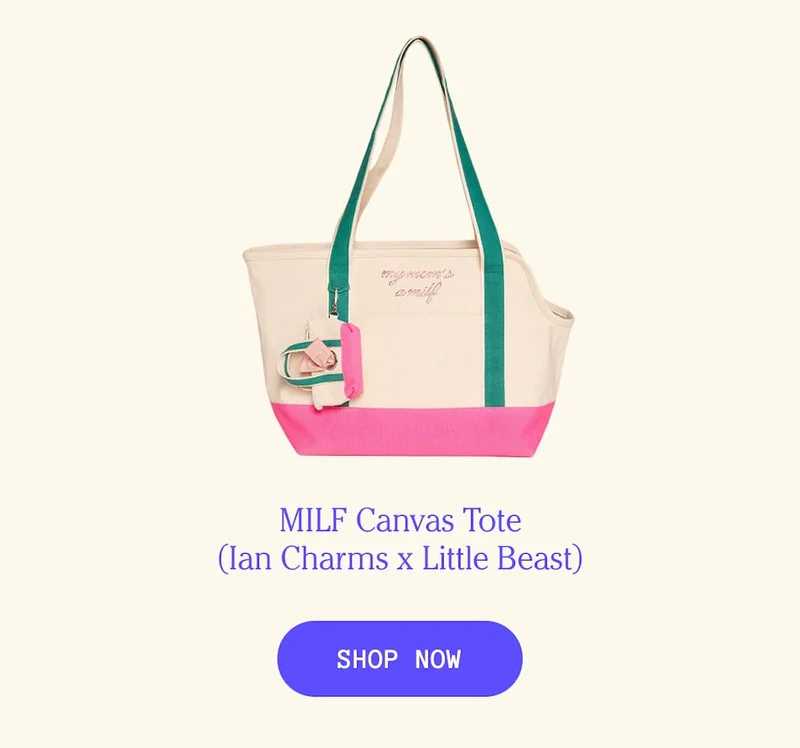 MILF Canvas Tote (Ian Charms x Little Beast)