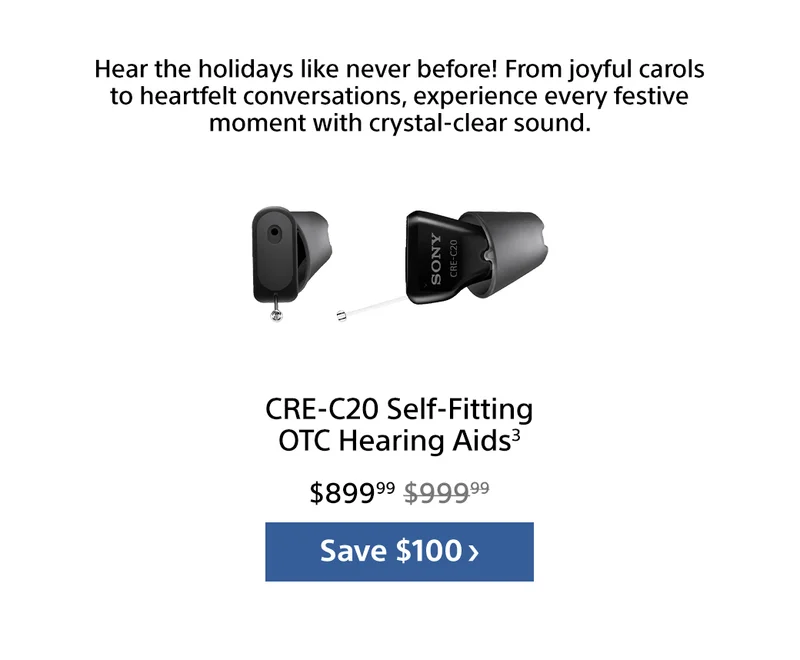 CRE-C20 Self-fitting OTC Hearing Aids¹ | Save $100
