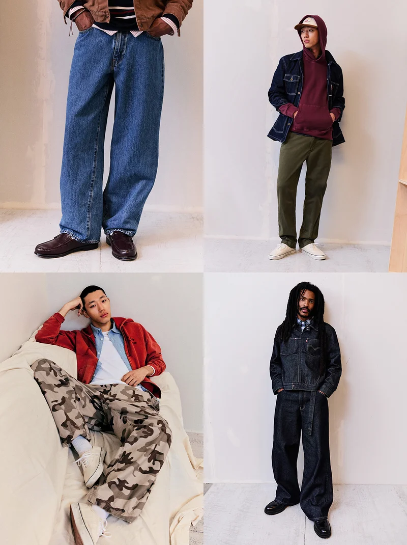 Collage of people wearing Levi's