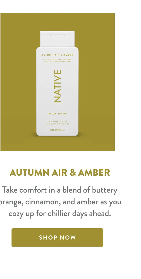 AUTUMN AIR & AMBER | Take comfort in a blend of buttery orange, cinnamon, and amber as you cozy up for chillier days ahead. | SHOP NOW