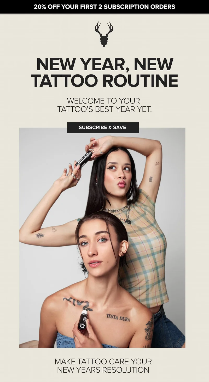 new year, new tattoo routine. welcome to your tattoo's best year yet.
