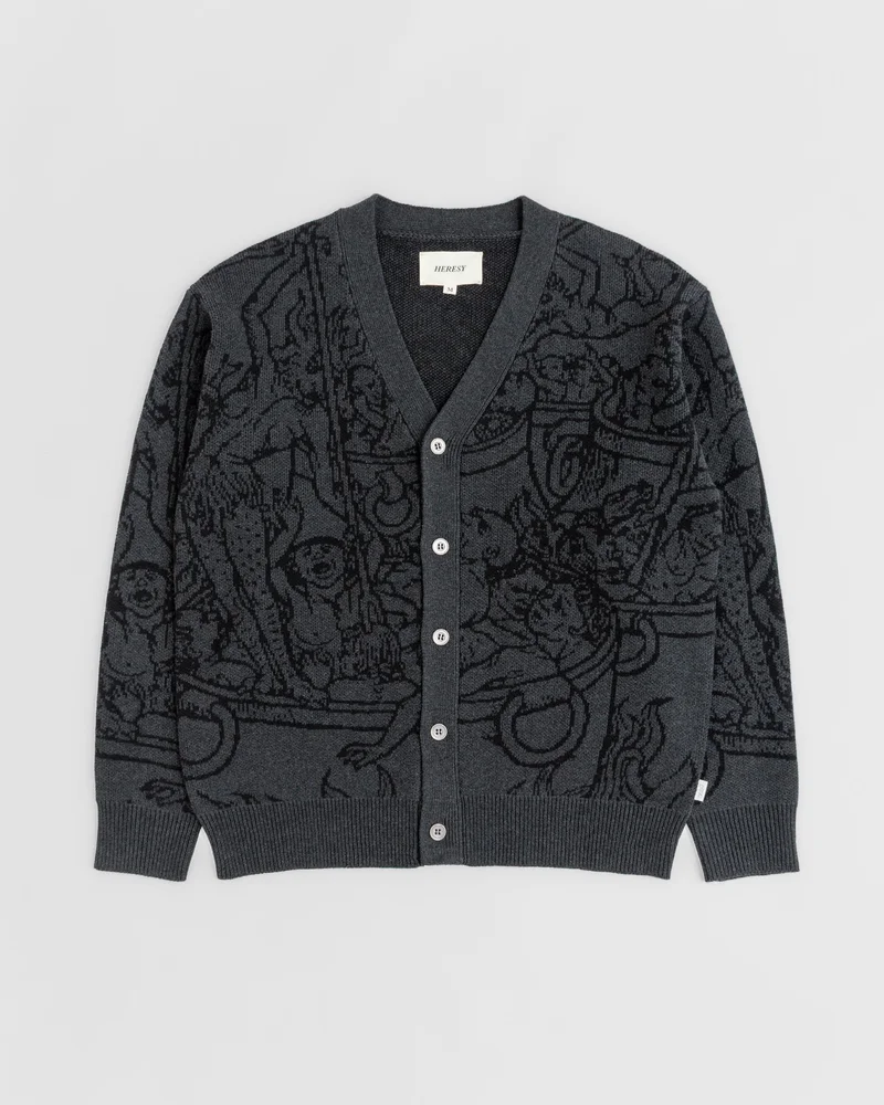 Image of Heresy Hades Cardigan - Charcoal