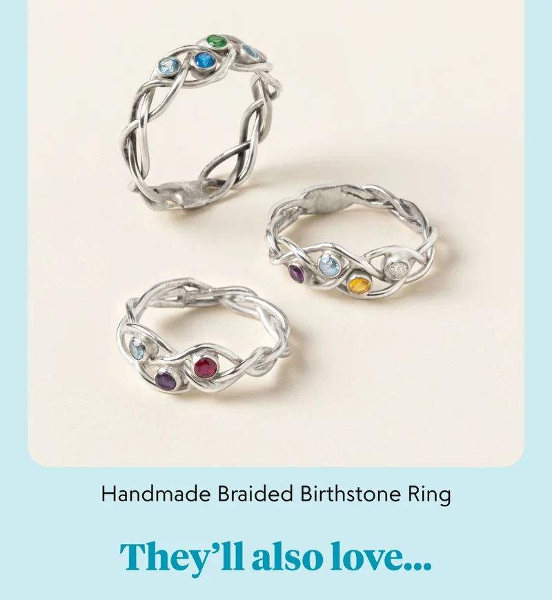 Handmade Braided Birthstone Ring