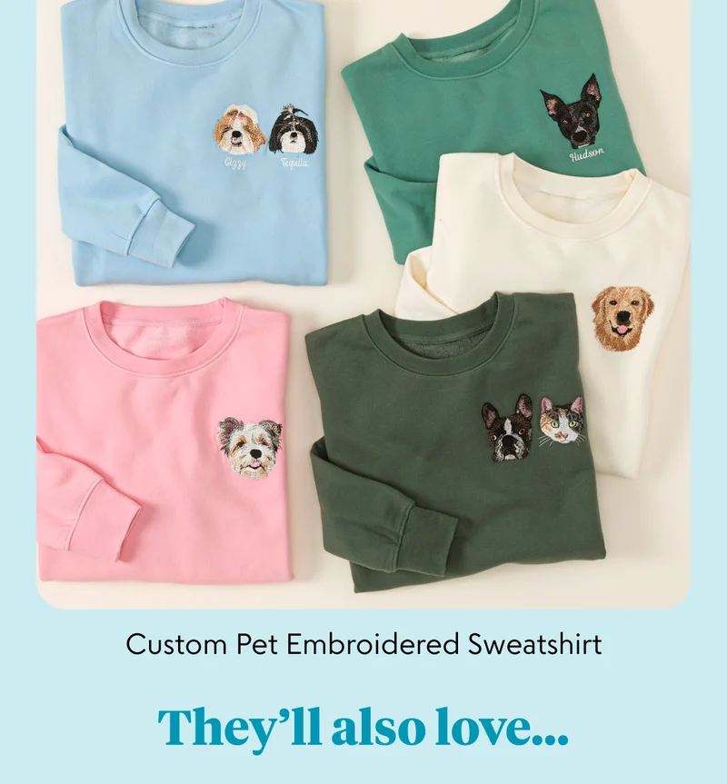 Custom Pet Embroidered Sweatshirt