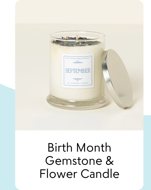 Birth Month Gemstone & Flower Candle