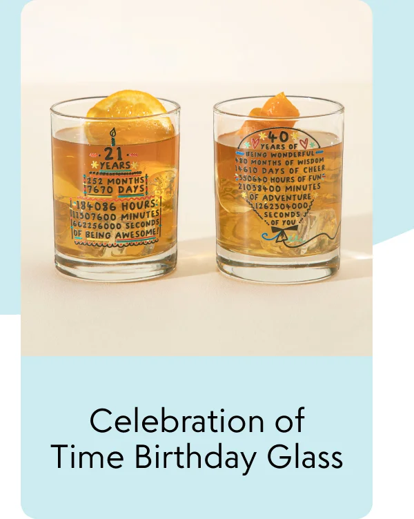 Celebration of Time Birthday Glass