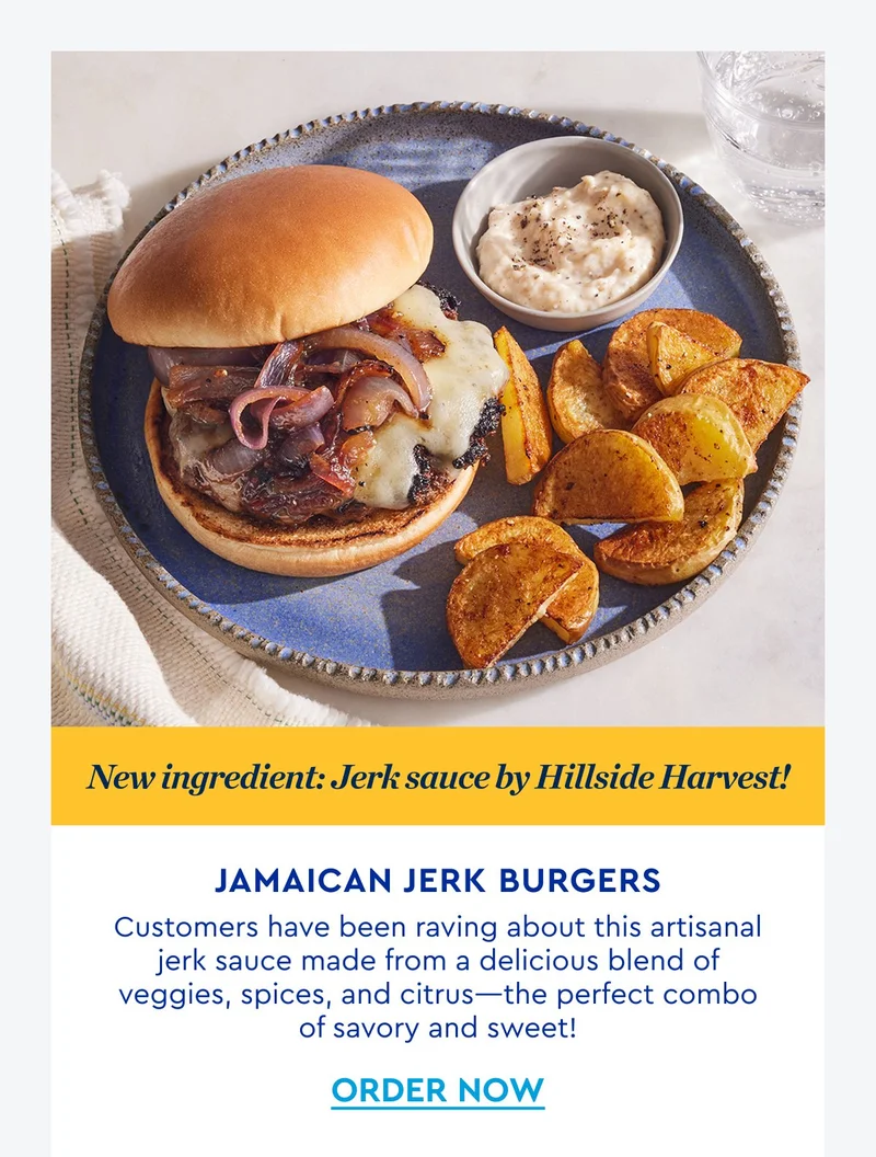Limited Time Ingredient ! Jerk sauce by Hillside Harvest - Jamaican Jerk Burgers - Customers have been raving about this artisanl jerk sauce made from a delicious blend of veggies, spices, and citrus - the perfect combo of savory and sweet! | ORDER NOW