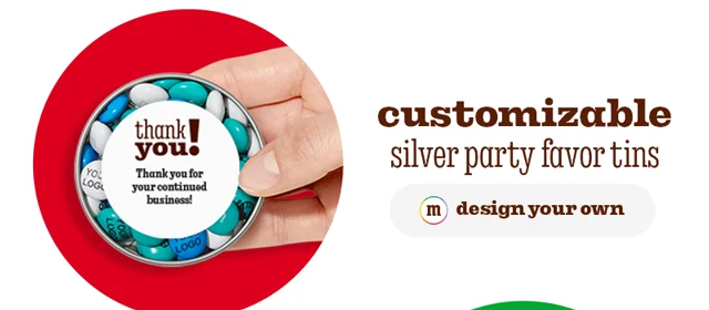 CUSTOMIZABLE SILVER PARTY FAVOR TINS