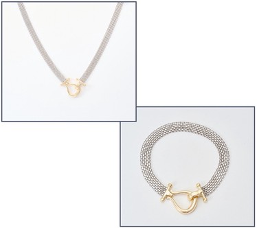 Silver Style Mesh Chain with Buckle Clasp Necklace