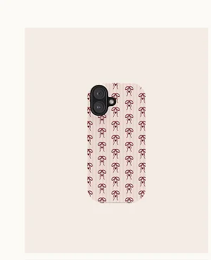 Tied With Love - Bow, Heart And Stripes Pattern iPhone Case