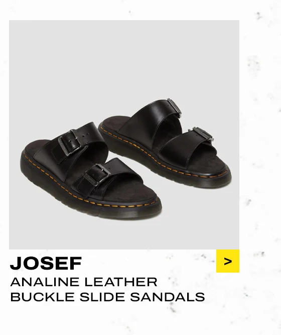 Josef Analine Leather Buckle Slide Sandals