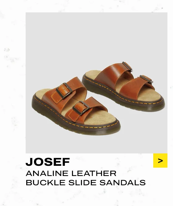 Josef Analine Leather Buckle Slide Sandals
