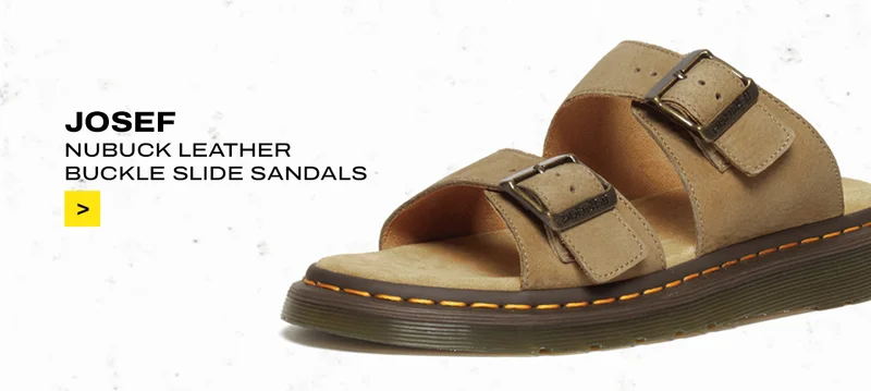 Josef Nubuck Leather Buckle Slide Sandals