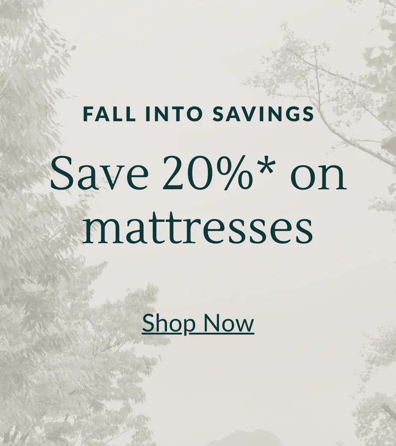 FALL INTO SAVINGS: Save 20* on mattresses