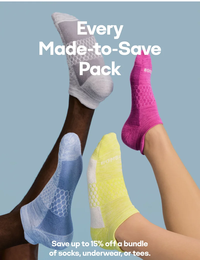 Every Made-to-Save Pack | Save up to 15% off a bundle of socks, underwear, or tees.