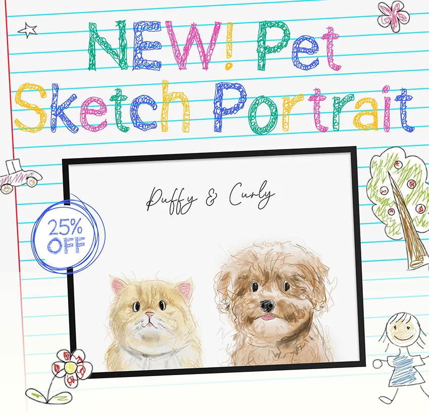 NEW! Pet Sketch Portrait